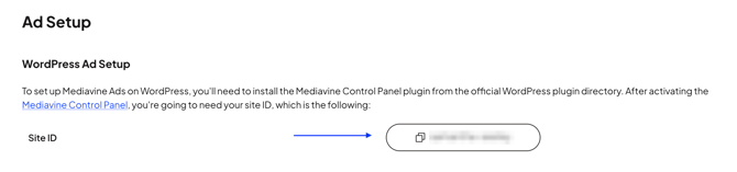 Ad Setup > Site Id