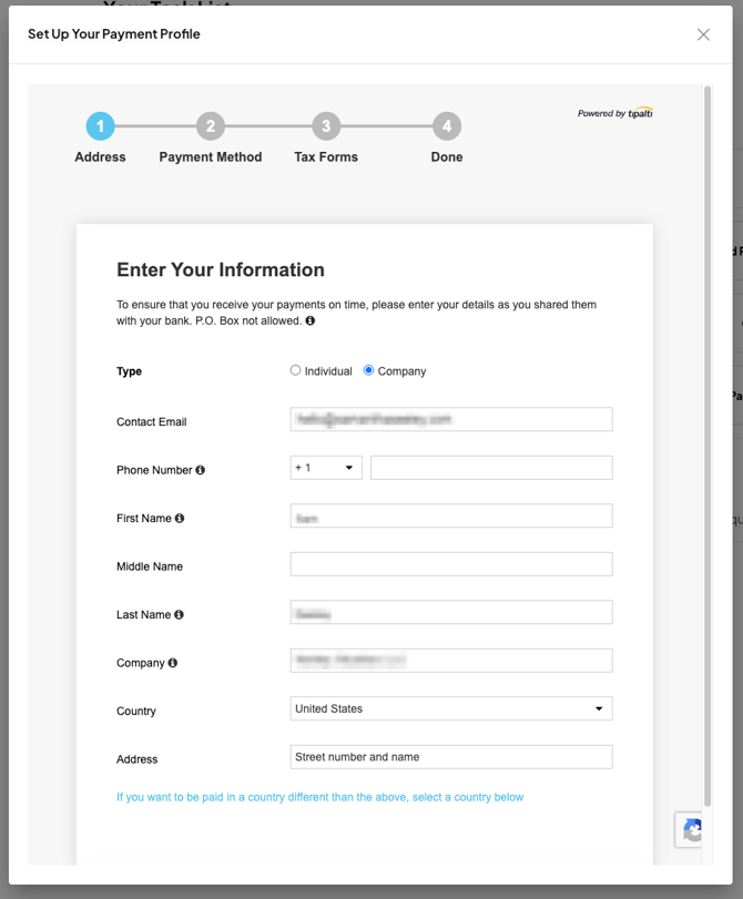 Dashboard Set up pay profile-1
