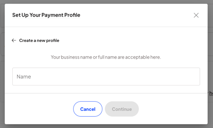 Dashboard create new payment profile