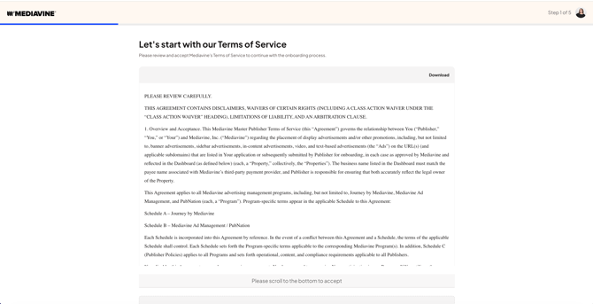 Onoboarding Terms of Service