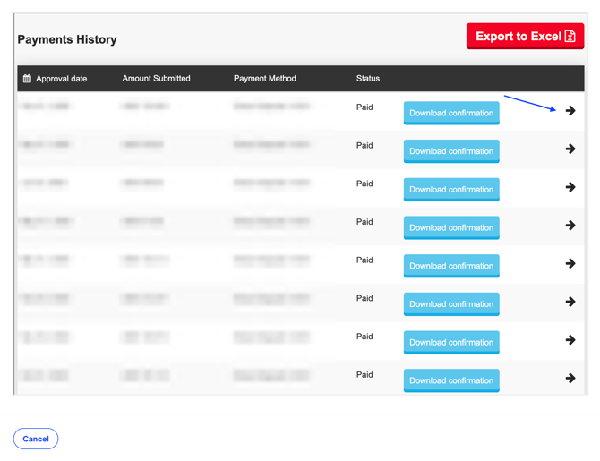 Payment History Modal